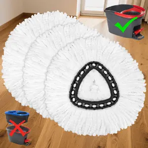 For O-Cedar EasyWring Mop Refills Microfiber Replacement Head Washable for Wooden Floors Reusable & Machine Washable for Spin Mop System