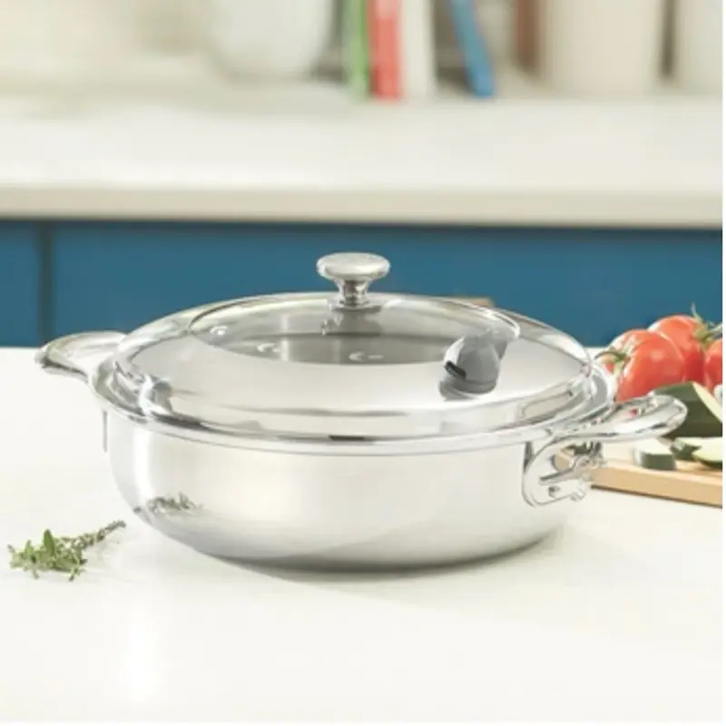 Sturdy 2.5Qt 5-Ply Nonstick Casserole Dish with Handles, Oven-Safe for Healthy Living Kitchenware
