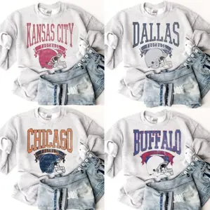 Vintage All Team Football Ash Grey Sweatshirt, Hometown Pullover City Football Retro Sweatshirt, Vintage Football Throwback Graphic, Gift For Fans 2025 Sport Top