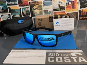 Costa Del Mar Polarized Fishing Sunglasses Blue Mirror Lens UV400 Protection for Boating Kayaking Driving Outdoor Sports