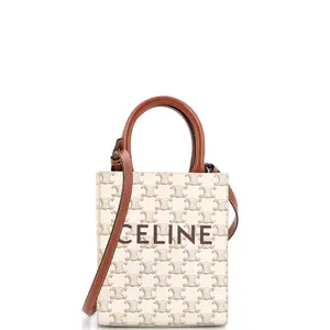 Pre-owned Celine Canvas Coated Top Handle Bags Vertical Cabas Tote Triomphe Coated Canvas Mini by Rebag
