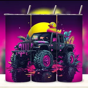 Duck/Jeep Tumbler 20 oz Skinny Insulated Portable Mug Drinkware Flasks Double-Wall Vacuum Insulation Premium Design