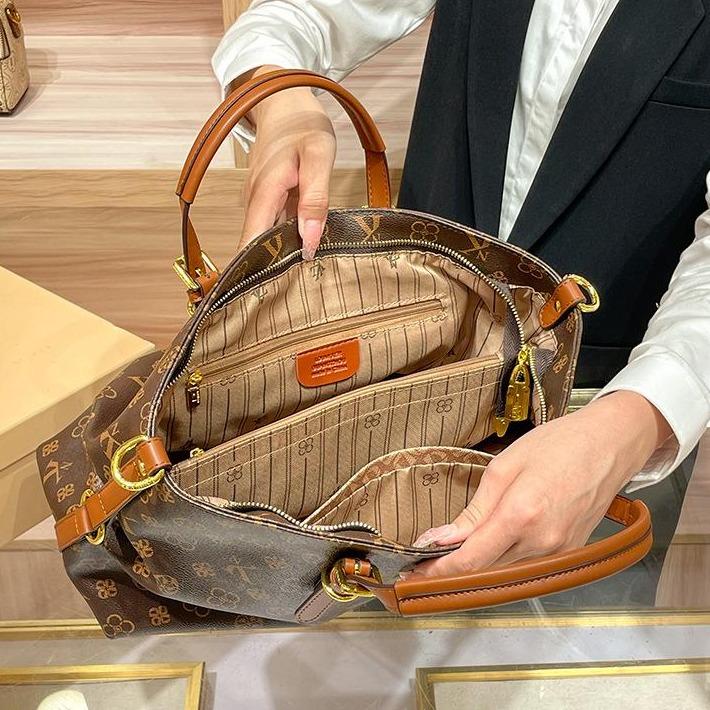 New style genuine leather women's real bag large capacity one-shoulder bag commuting hand-held cross-body tote bag city bag