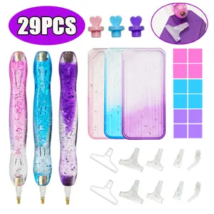 DIY Diamond Styling Dotting Pen Set with Replacement Two-Color Funnel Drill Disc Acrylic Thickened Threaded Pen Barrel