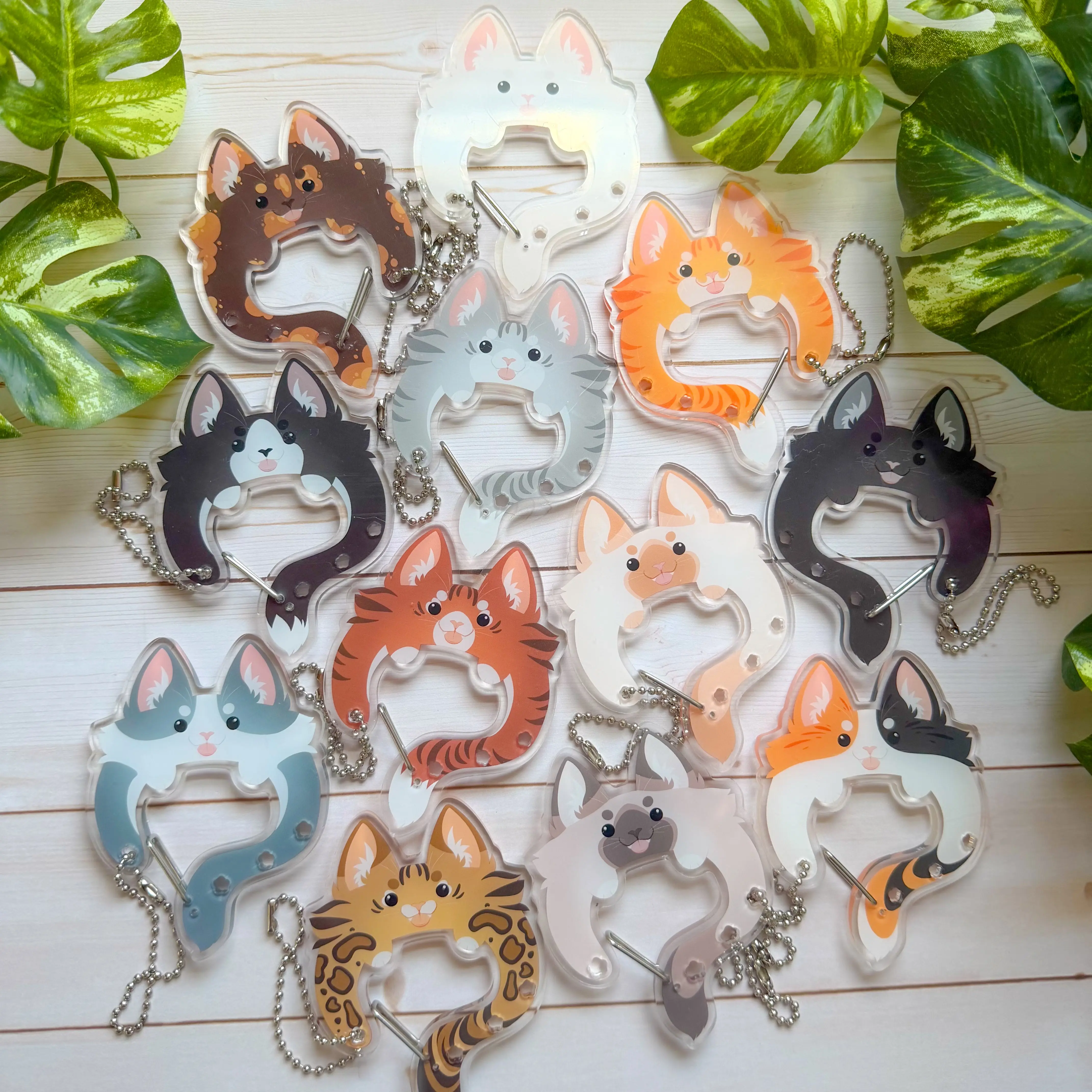 Acrylic Cat Carabiners