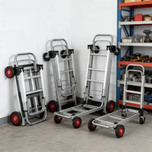 Folding Moving Cart with Wheels, Portable Lightweight Hand Truck Dolly for Warehouse, Transport & Home