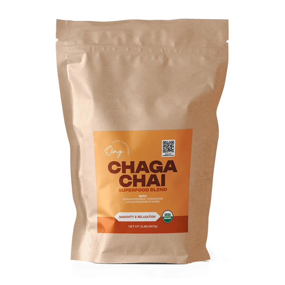 Organic Chaga Chai (Tea) Superfood Blend 2lbs - Serenity & Relaxation - Natural Immunity Support - Low Sugar Beverage
