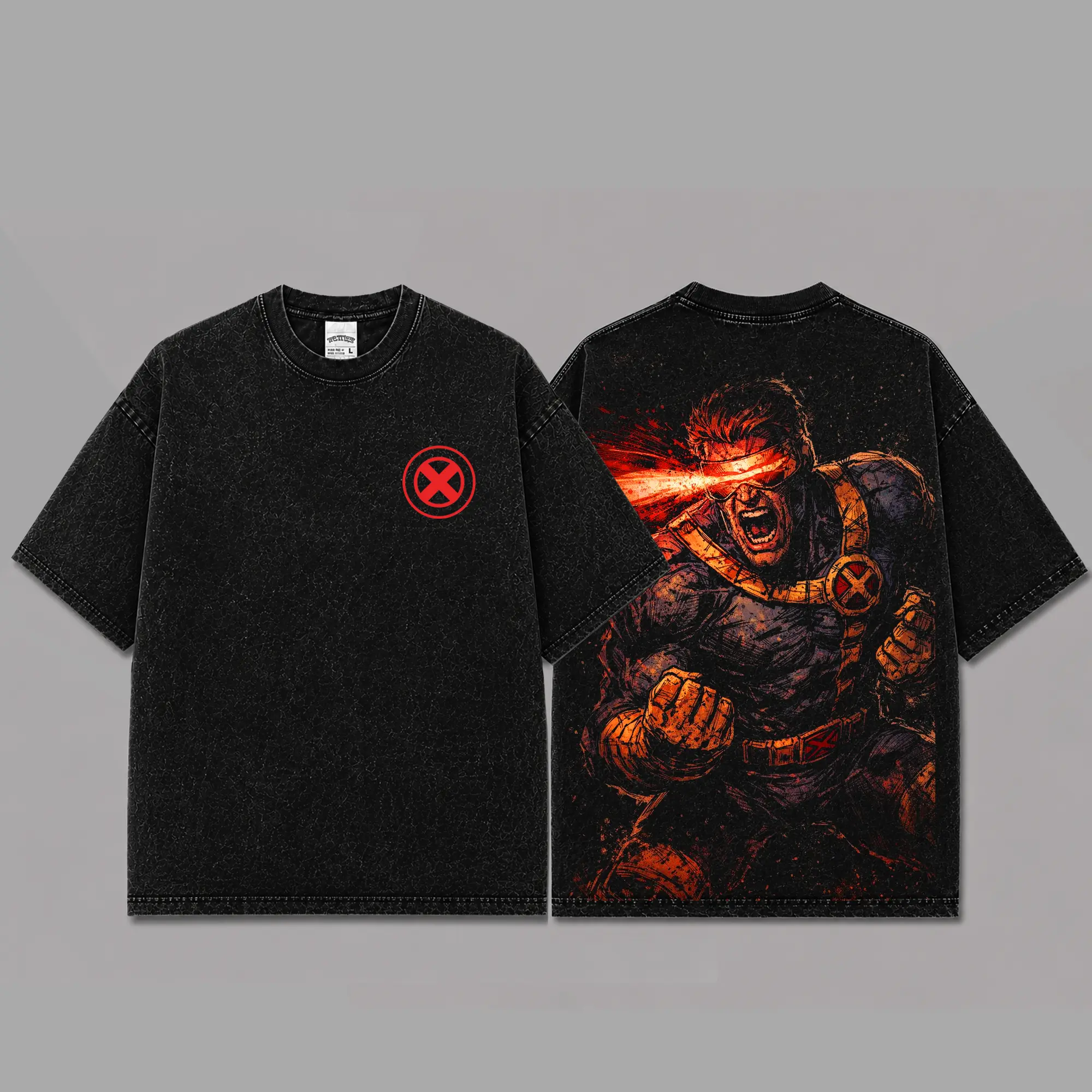 Ver 4 Cyclops Inspired Oversized Black Graphic T-Shirt, Vintage Movie Actor Fan Tee, The X-men Shirt, Y2K Comic Style Streetwear Top, Black Cotton Unisex Tee, Retro Superhero Inspired Shirt, Gift for Movie Fans