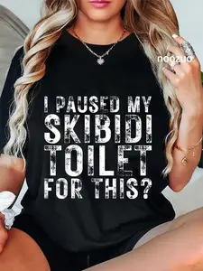 100% Cotton I Paused My Skibidi Toilet For This? funny Meme T-Shirt