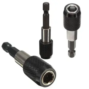 Pack of 3 count 1/4 Inch Hex Shank  Extension Chuck Adapter Quick Release Bar Socket  Bit Holder