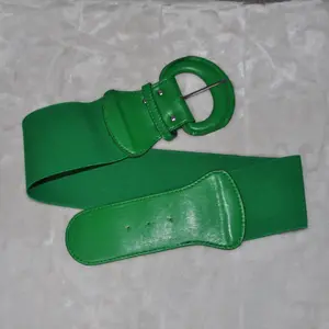 Womens Belt retro vintage Stretchy Cinch Belt 3 Inch Wide High Waist pinup style Kelly Green