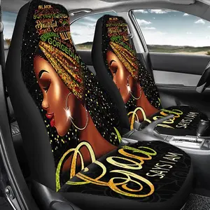 Afrocentric Inspirational Positive Affirmations Car Seat Cover, Durable Polyester Car Seat Protector, Universal Car Interior Accessories for Front & Rear Seats, Automotive Seat Covers