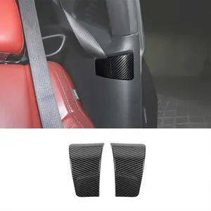 2-Piece DIY Install Car Interior Decoration Button Covers, Seat Safety Belt Button Cover Trim Bezel, Fits 2010+ Dodge Challenger