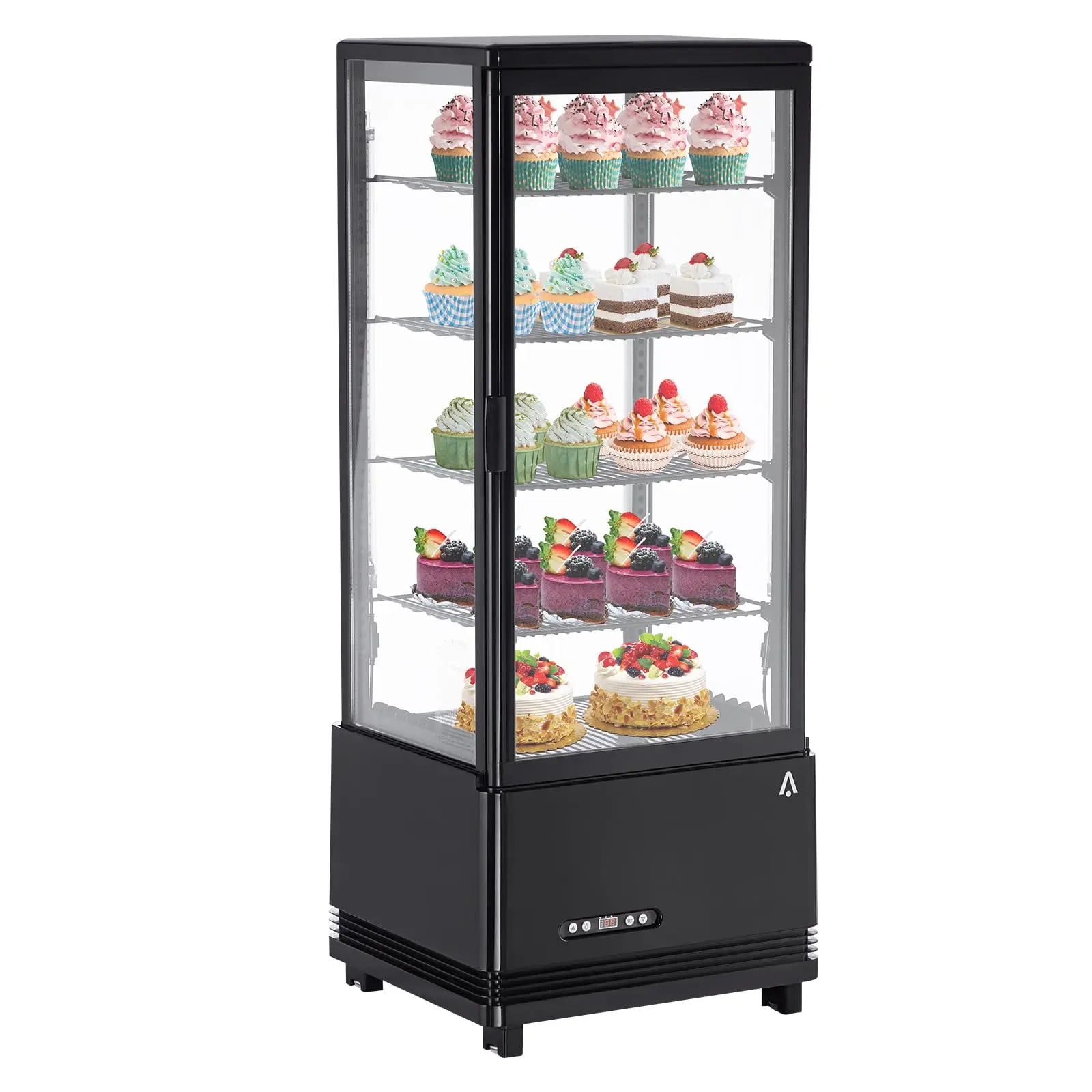 【GARVEE】3.46 cu.ft. (98L) Commercial Upright Beverage Cooler with LED Light, Countertop Design in Black, Ideal for Home, Store, Gym, Office, and Cafe Use