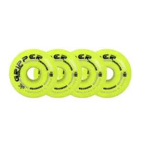 Labeda Roller Hockey Wheels - Gripper Crossover 80mm 80A Yellow (4-Pack)