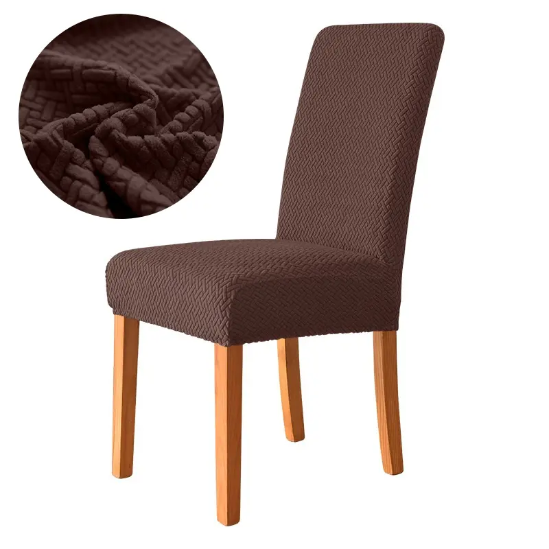 Elastic Dining Room Chair Cover Thick Jacquard Kitchen Chair Cover Slipcover For Dining Kitchen Hotel Wedding Banquet Home Decor Stretch Chair Slipcovers Chair Covers For Dining Chairs