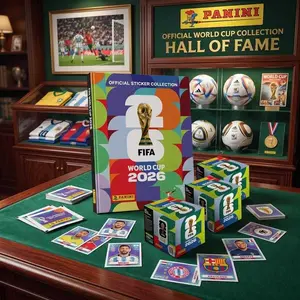 2026 New WC Soccer Official Sticker Album Set, P@nini Collector Archive ( Paperback Cover Album+25 Sticker Packs)