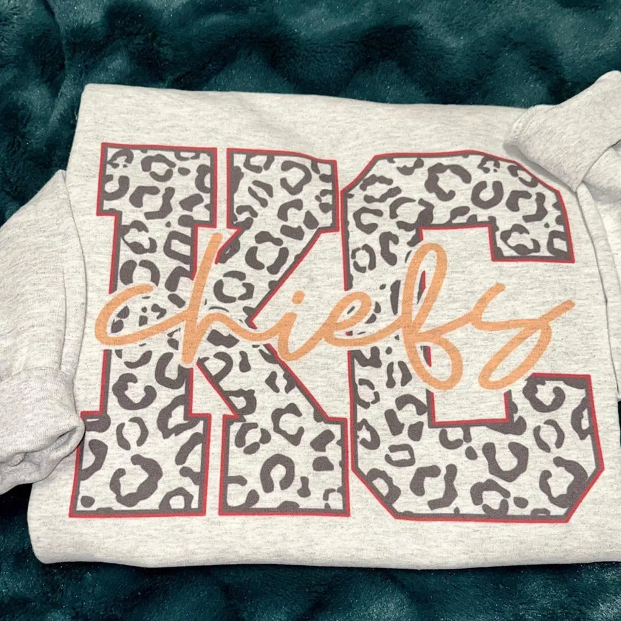 Cheetah Print KC Sweatshirt, Kansas City Football Crewneck Sweatshirt, Vintage Football Shirt, Kansas City Fan Gifts TW1N6 8OT