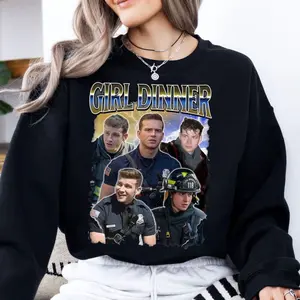 Evan Buckley Girl Dinner Shirt, 9 1 1 Television Show Shirt, 911 Evan Buckley Sweatshirt,  American Tv Series Hoodie, Unisex Sweater Pullover Tee