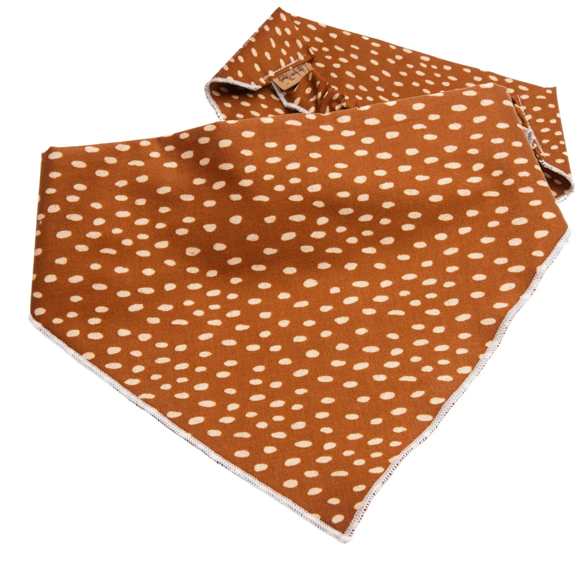 Scrunchie Dog Bandana – Brown Speckle Embroidered