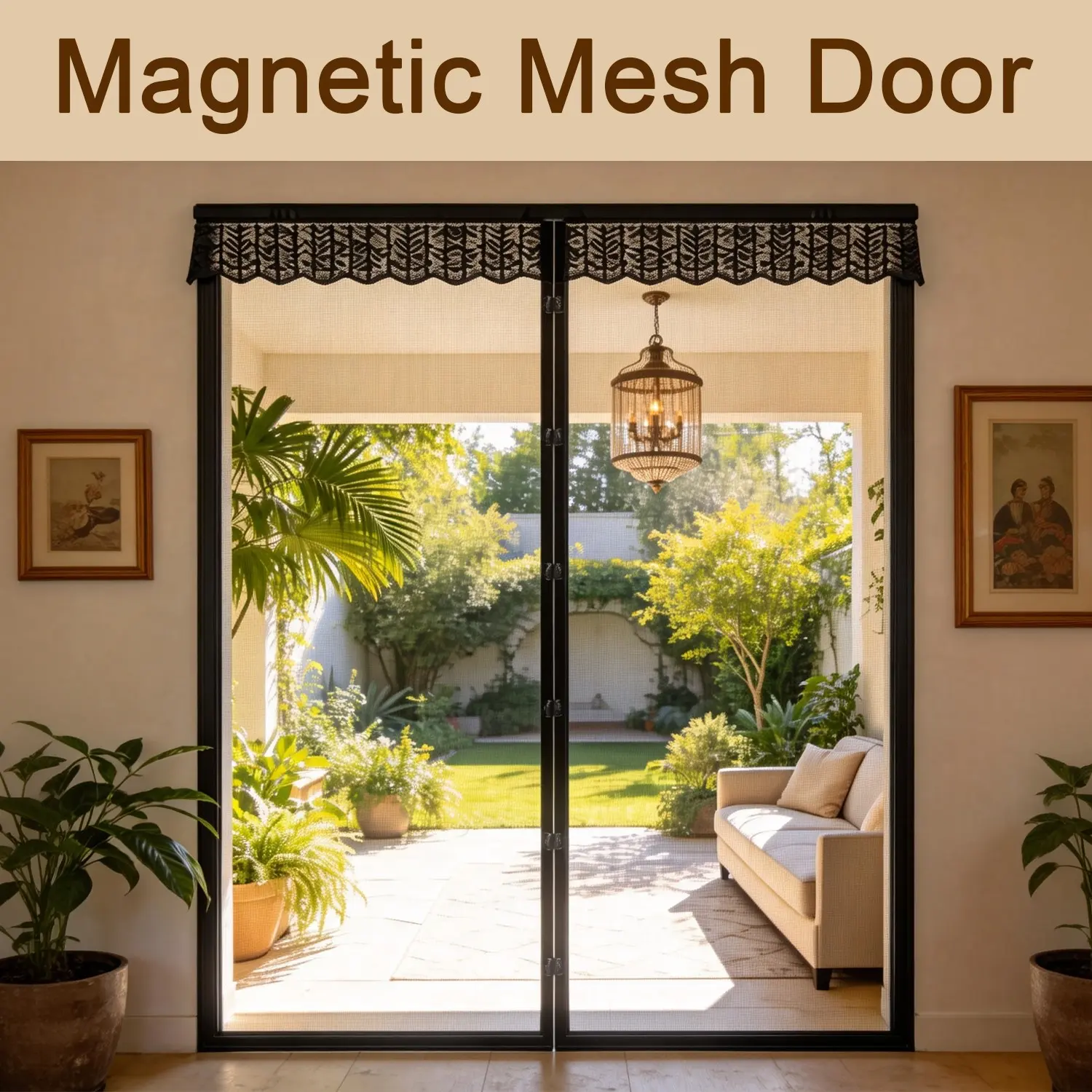One-Piece Magnetic Closure Anti-Mosquito Screen Door, Breathable Mesh and Insect-Proof, Pet-Friendly, No Drilling Required, Easy Installation, Quiet and Smooth Operation, Suitable for All Doorways
