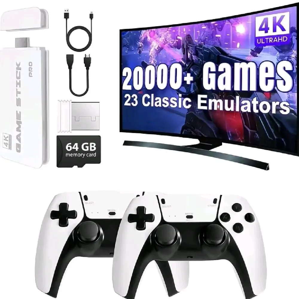 Retro Game Console Joystick, Classic Video Game Controller, Upgraded Dual Controllers, Plug-And-Play Compact TV Gaming Stick, Dual 2.4g Controllers and best gift for all age