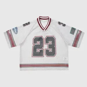 Inflation Cropped Boxy 260g Short Height-Enhancing Loose T-Shirt Mesh Breathable American Streetwear Vintage Trendy Short Sleeve Men's Tropical Casual V-Neck Tee Valentine's Day