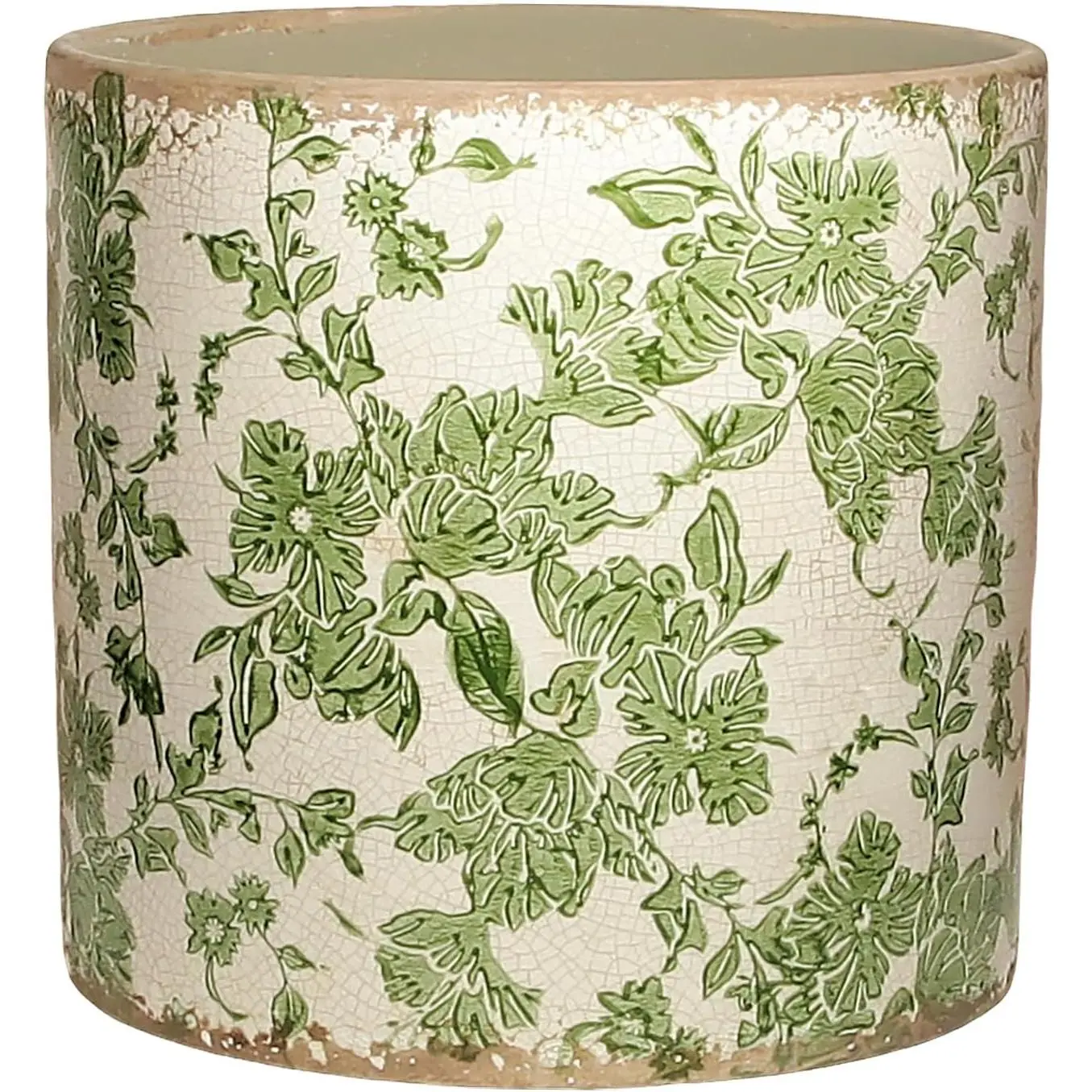 7.7" Large Green Plant Pots, Flower Pots w/Drainage, French Country Farmhouse Pots for Plants, Tree Pot for Olive & Money Tree, Garden & Home Decor, Gifts for Women,Indoor/Outdoor Planter