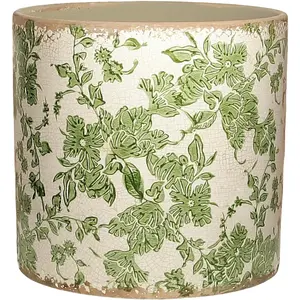 7.7" Large Green Plant Pots, Flower Pots w/Drainage, French Country Farmhouse Pots for Plants, Tree Pot for Olive & Money Tree, Garden & Home Decor, Gifts for Women,Indoor/Outdoor Planter