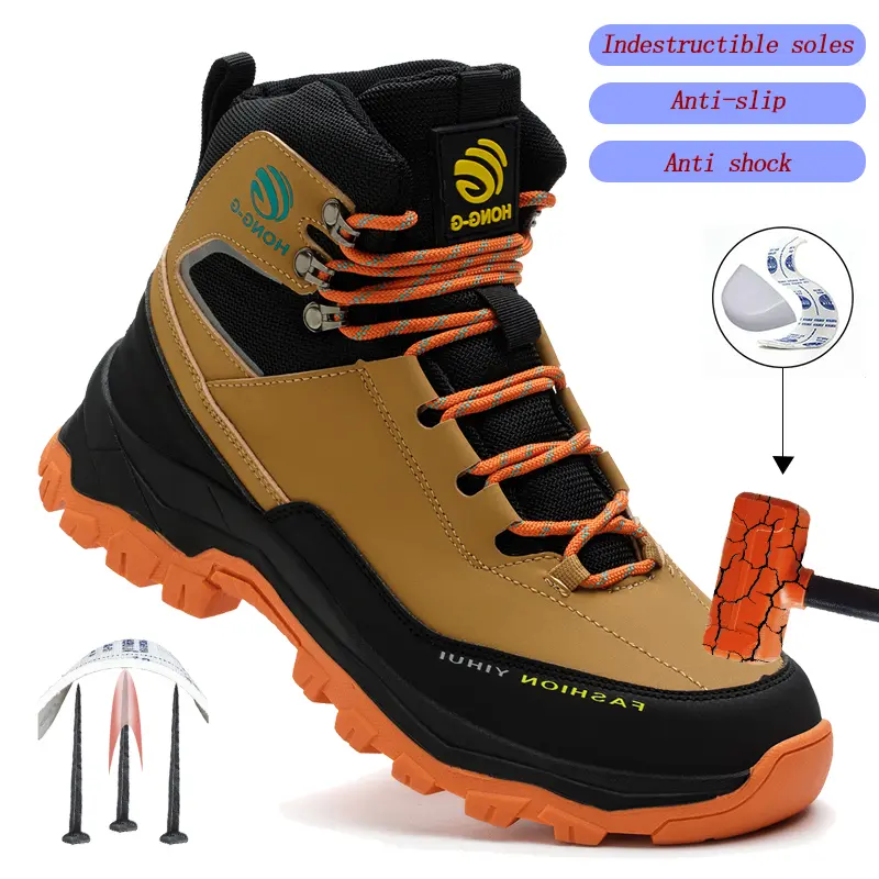 New Men's Minimalist Laces Steel Toe Cap Athletic Work Shoes - Indestructible Mesh Fabric Boots, Puncture-Proof, Anti-Smash, Wear-Resistant, Non-Slip Traction, Closed-Toe Heavy-Duty Safety Shoes for Industry Outdoors