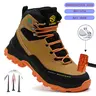 Men's Minimalist Mesh Knit Work & Safety Boots - Steel Toe Cap, Laces, Lightweight, Puncture-Proof, Non-Slip Rubber Sole, Precision Tread, Antimicrobial, Above the Ankle Below Knee, All Seasons Durable Daily Wear Footwear