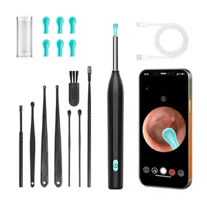 High-Definition Wireless Otoscope Set, HD Waterproof Ear Cleaner Camera, 15-Piece Ear Cleaning Kit, Tool, Compatible iOS & Android Devices, Earwax Removal Kit