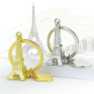 3D Three-Dimensional Paris Tower Keychain Creative Gift Eiffel Tower Pendant Travel Souvenir Business Gift