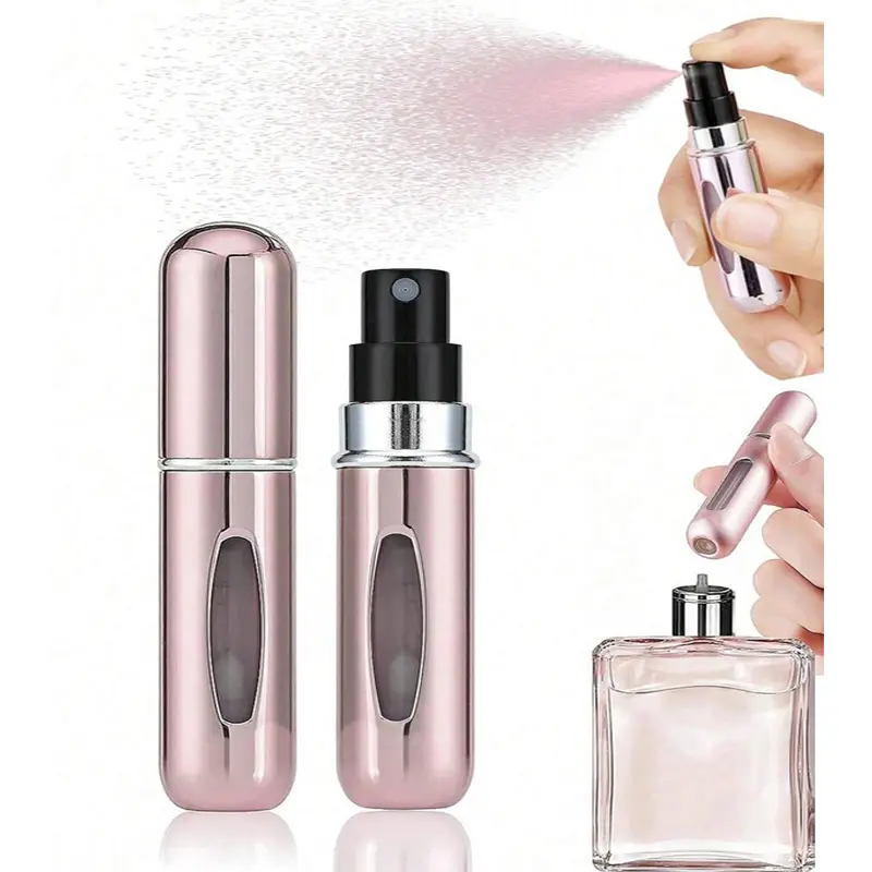 5ML Refillable Perfume Atomizer, Portable Mini Travel Spray Bottle, Fine Mist Leak-Resistant Perfume Dispenser for Purse & Pocket