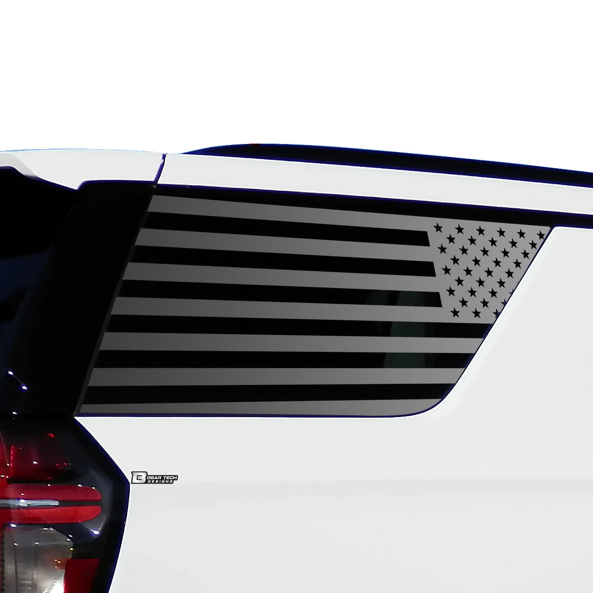 American Flag Window Decal for Chevy Tahoe GMC Yukon 2021-2026 – Precut Matte Black Vinyl