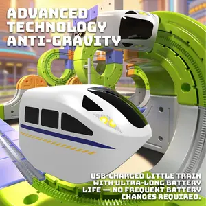 94/51/18PCS Electric Train Set Flexible Race Track Rail Toys, Building Toy Train Track Gravity-Defying 3D Embedded Layouts & Motorized Car,STEM Learning Gift for Kids,Train Toys，Train Building Blocks for Toddlers