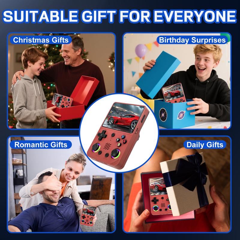 RG36PRO Retro Handheld Game Console - Open Source System,3.5"IPS Screen,30,000+ Classic Games,64G TF card, 3000mAh Battery,Portable Gaming Player for Travel,Gift for Teen or Partner -Black