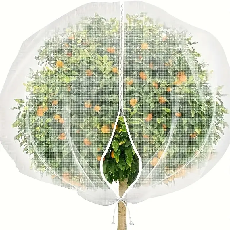 Large Fruit Tree Netting Plant Cover, Ultra-Fine Mesh Insect Bird Barrier Netting with Zipper and Drawstring, Garden Netting for Protect Plants Peaches Apples Trees