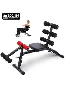 Multi-Functional Adjustable Ab Trainer, Sit-Up Machine for Abdominal Workouts, Full-Body Exercise Chair for Home Gym Fitness