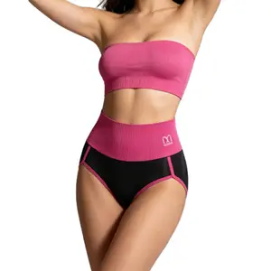 QUASTI-Women's 4-Pack High-Waist Wide Leg Cotton Briefs - 4pcs Multi-Color, Cotton & Elastane Fabric, Soft Skin-Friendly, Moderate Elasticity, Comfortable Fit, Fit S-XXL Ladies' Underwear for Daily Wear