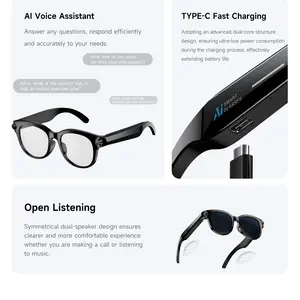 Smart Ai Glasses, Video Recording Wearable Glasses, Office Wearable Technology, Decorative Lens, Non-Color Changing, Batteries Included, Multifunctional Smart Glasses, Smart Eyewear