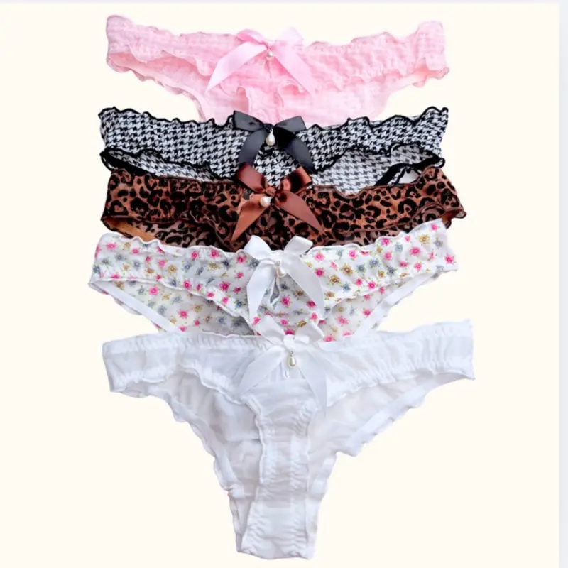 Coquette Lace & Satin Bow Thong Collection
