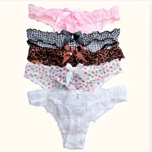 Coquette Lace & Satin Bow Thong Collection