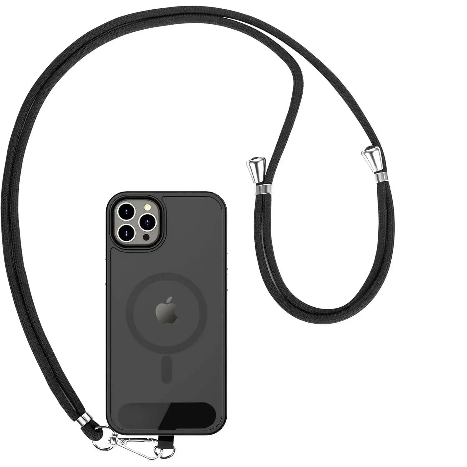 Phone Lanyard, 1Pcs Adjustable Black Crossbody Strap With Universal Durable Tether Tab Cell Chain And Anti Theft Phone Leash For Travel Outdoor Sports Walking And Daily Hands Free Use