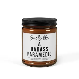 Badass Paramedic 9oz Small Candle - EMT & First Responder Gag Gift 4oz Mini Candle candles