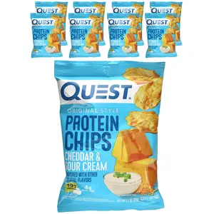 Quest Nutrition Original Style Protein Chips, Cheddar & Sour Cream, 8 Bags, 1.1 oz (32 g) Each