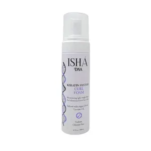 ISHA DNA Keratin System Curl Hair Foam - Curl Volumizing Foam - Create Curls or Wavy Looks With This Mousse - Frizz Free Curls - Sulfate Free - Infused with Argan Oil and Coconut Oil for Nourishment and Hydration Of Your Hair.