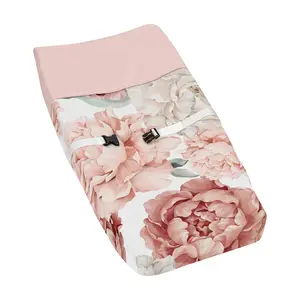 Sweet Jojo Designs Blush Pink Boho Shabby Chic Floral Girl Baby Changing Pad Cover – Infant Newborn Diaper Table Change Mat Sheet - Off White Bohemian Vintage Watercolor Flower Elegant \Dusty Rose