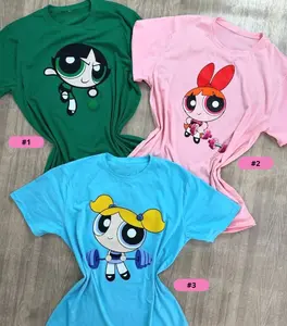 Powerpuff Girls Gym Shirt, Cute Bubbles Blossom Buttercup Tee, Cartoon Workout Shirt, Y2K Graphic Tee, Fitness Lover Gift M