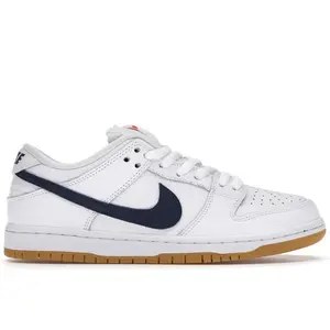 Nike Men's SB Dunk Low Orange Label White Navy Skateboarding Shoes, from StockX